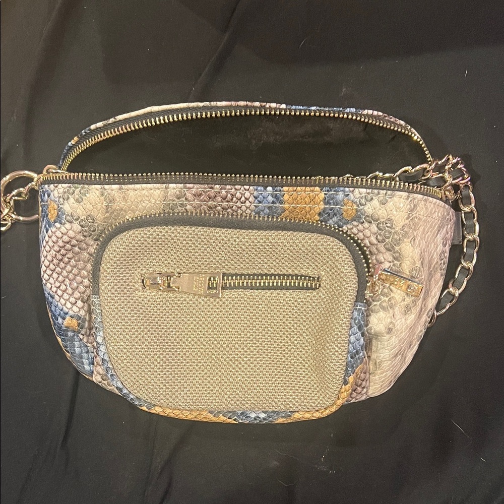 Steve Madden Snake Print Crossbody Bag with Chain Strap